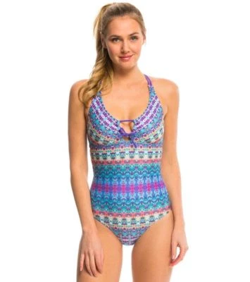 Traje de baño de una pieza PrAna XS INEZ Aquabloom púrpura macramé UPF 50 NUEVO CON ETIQUETAS nuevo $89  Foto 1 de 4