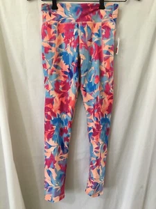 Old Navy Leggings Girls Active Power Soft High Rise 7/8 ankle Pockets Tropical - Picture 1 of 5