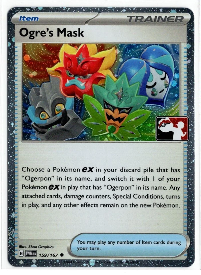 Play! Pokemon Prize Pack 6 Twilight Masquerade Cosmo Holo 159/167 Ogre's Mask - Image 1 of 1