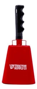 10 Zoll rote Kuhglocke mit Griff - hochwertige Krachmacher - Fußball, Hockey, Sport - Bild 1 von 2