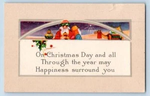 1920-30 PEQUEÑA TARJETA NAVIDAD NAVIDAD ANTIGUA HOMBRES SABIOS CAMEL - Imagen 1 de 2