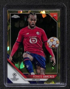 2021-22 Topps Cromo UEFA UCL Zafiro Amarillo Refractor # 124 RENATO SANCHES/99 - Imagen 1 de 2