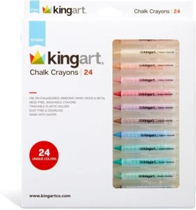 KINGART 572-24 CHALK CRAYONS, Multi-Surface & Washable - Picture 1 of 1