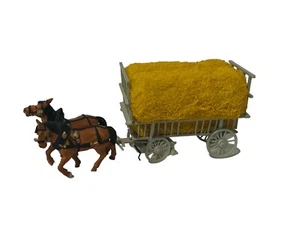 Wiking Brekina Plastic Car Berlin Germany Miniature Mini Horse Carriage Hay vtg - Picture 1 of 3