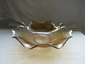 Vintage Jeanette Iridescent Floragold Louisa Center Bowl 11.5" - Picture 1 of 5