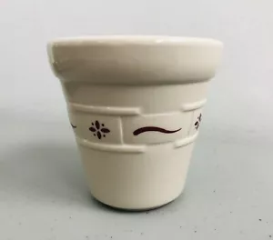 Longaberger Pottery Red Flower Pot / Planter 3 1/8” Tall - Picture 1 of 12