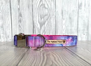 1" Luna Soft Handmade Adjustable Dog Collar silver clip S-XL - Picture 1 of 8