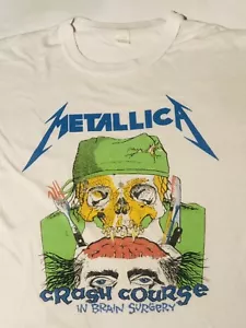 VTG 1980’s Metallica Crash Course In Brain Surgery T-Shirt Pushead - Picture 1 of 8