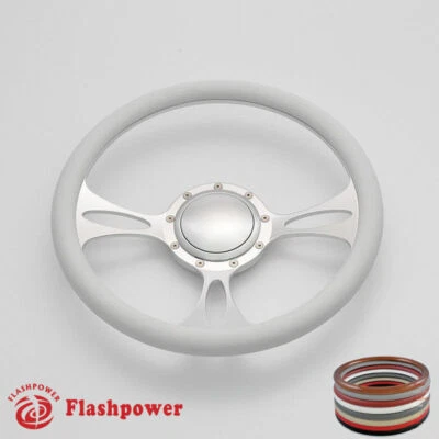 Volantes de tarugo 14" branco meio envoltório Bronco F150 Mercury Capri Lincoln - Imagem 1 de 4