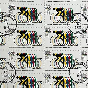 Vintage US Stamp 6c Stamps 1972 XX Olympic Summer Games Munich 1972 Sheet 50 - Picture 1 of 5