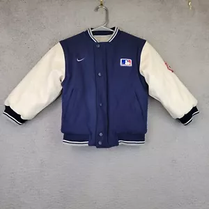 Chaqueta Letterman De Colección MLB Béisbol Lana Niños Reversible Talla 6 Cuero Azul - Imagen 1 de 23