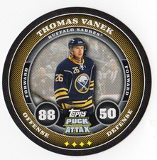 2009-10 Topps Puck Attax Hockey Card Buffalo Sabres Hockey Card #22 Thomas Vanek