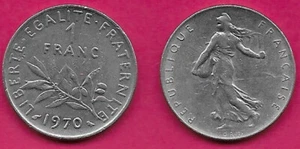 FRANKREICH 1 FRANC 1970 VZ FÜNFTE REPUBLIK, DER SÄMANN, ENTWORFEN VON OSCAR ROTY IN 1 - Bild 1 von 1