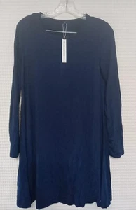 Womans Long Sleeve T Shirt Dress Long Shirt Top Navy Blue Size Medium NWT - Picture 1 of 7