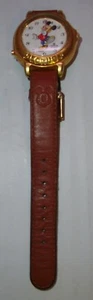Vintage Lorus Mickey Mouse Candy Cane Musical Watch Gold Tone - Picture 1 of 2