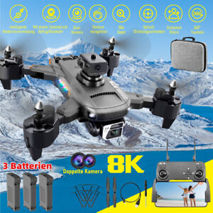 Faltbar WIFI FPV Drohne Mit-8K Kamera Mini Selfie Quadrocopter RC Drone +3 Akkus