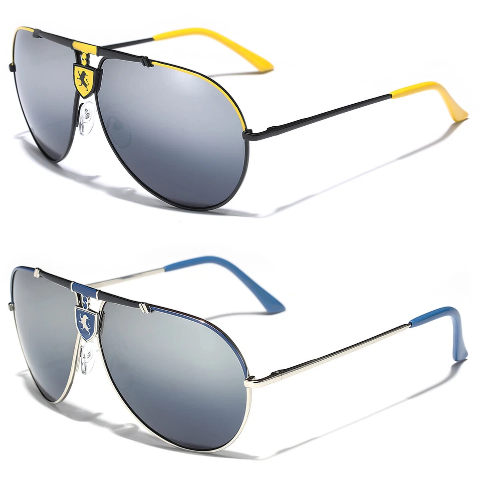 Gafas de sol Khan clásicas para hombre piloto plateadas espejo retro vintage deportivas nuevas Foto 1 de 1