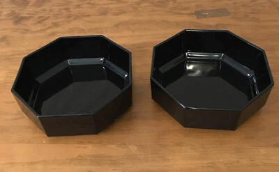 Arcoroc Octime Vintage Black Glass Cereal Bowls x 2 1980s Made In France - image 1 of 4