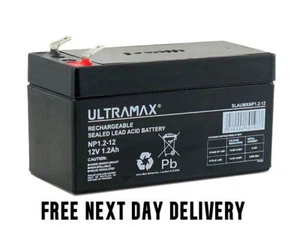 Portalac PE12V1.2F1 12V 1.3Ah UPS Replacement Ultramax 12v 1.2Ah Battery - Picture 1 of 7