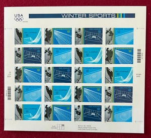 US Stamps Scott 3552-3555 Winter Sports Sheet of 20 MNH - Picture 1 of 1