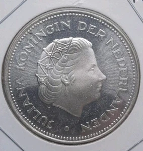 Moneda de plata Holanda 1970 10 florines 25 aniversario de liberación - Imagen 1 de 2