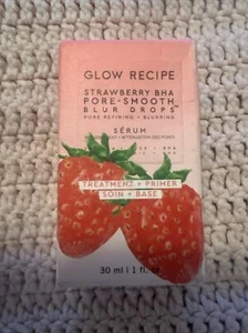 Glow Recipe Strawberry BHA Pore Smooth Blur Drops Treatment + Primer 1 Oz NIB