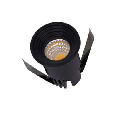 Faretto 1 led COB ad incasso 3 watt tondo nero luce fredda calda o naturale spot - Immagine 1 di 4