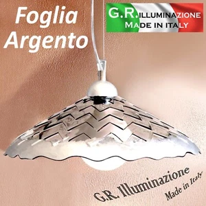 LAMPADARIO MODERNO 1 L. VETRO FUME' ARGENTO Ø40 SOSPENSIONE MODERNA CUCINA Lana2 - Foto 1 di 5