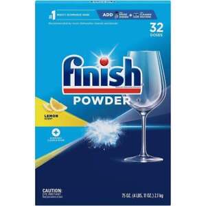 Finish Powder Dishwasher Detergent Lemon Fresh Scent 75 oz Dishes