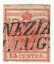 1850 Antichi Stati (Lombardo Veneto) - 15 c. rosso tipo I carta a mano usato