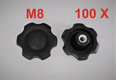 100 x M8 Sterngriff Sternschraube Sternmutter Kreuzgriff  Klemmmutter Neu - Bild 1 von 2