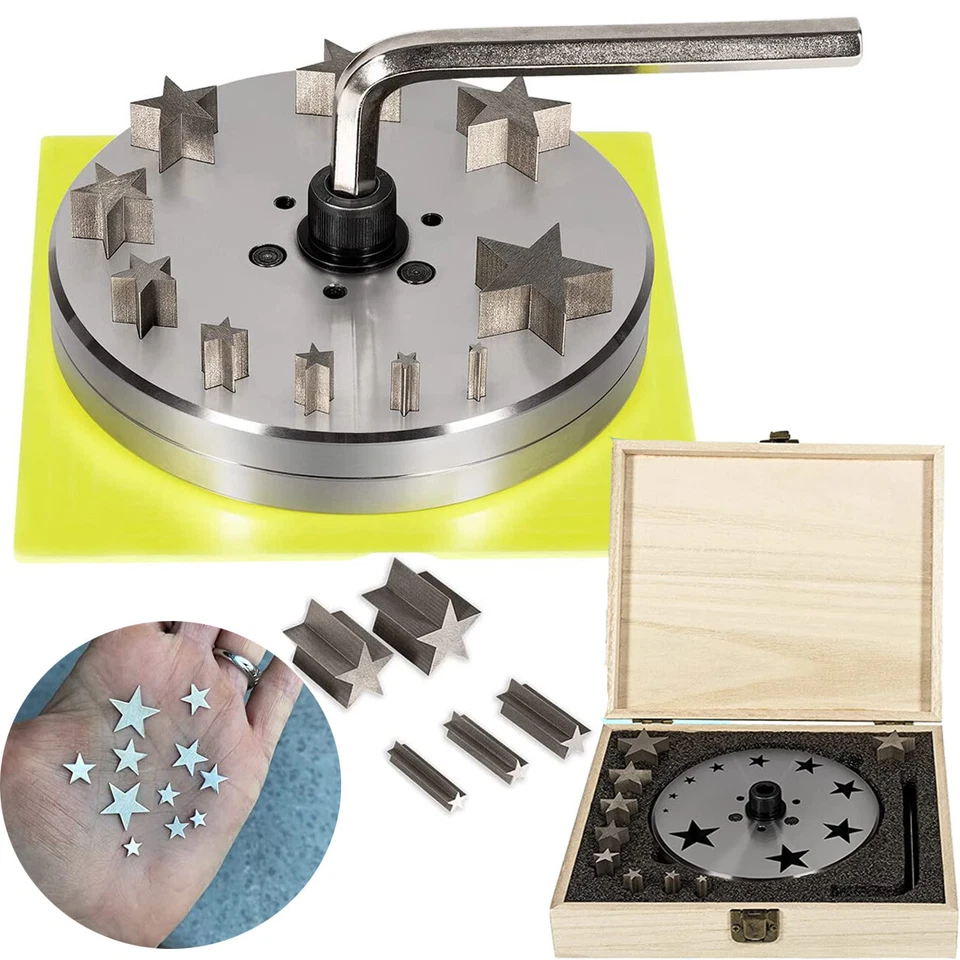 Stern Scheibenschneider mit 10 Stanzen für Schmuck Schmuck Anhänger Herstellung Schneidwerkzeug - Bild 1 von 4