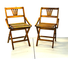 PAIR OF CZECHOSLOVAKIA VINTAGE FOLDING CHILDS CHAIRS 1940S