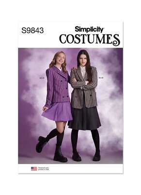 SIMPLICITY 9843 MISSES' JACKET SKIRT COSTUMES Sewing Pattern Sizes 6-14 & 16-24 - Image 1 of 4