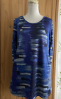 Roman Jersey Abstract Blue Pocket Tunic Top Size UK 12