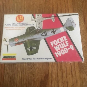 Vintage Lindberg 1/72 Focke Wulf 190D-9 WWII German Fighter Model Kit New! - Picture 1 of 4