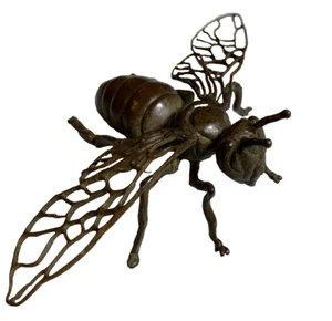 Antique Ornate Jizai Okimono Netsuke Bronze Japanese Bee Wasp Hornet Insect - Picture 1 of 15