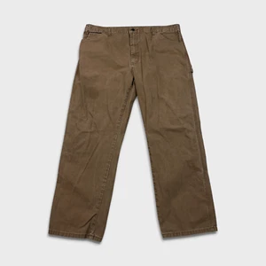 Pantalones Dickies para Hombres 40x32 Marrón Lona Recta Carpintero Hammerloop Ropa de Trabajo - Imagen 1 de 11