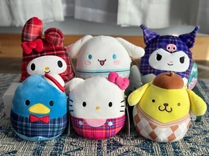 Sanrio x Squishmallows Hello Kitty & Friends Cinnamonroll Tuxedosam Plaid 6.5in - Picture 1 of 57