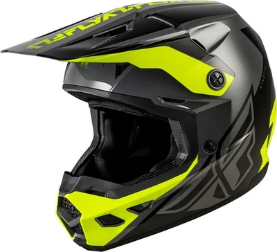 Fly Racing Kinetic Crest Helmet - Gray/Black/Hi-Viz - Adult Size Medium 73-8677M - Image 1 of 4