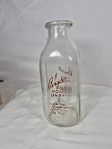 VTG Milk Bottle Amador Goat Dairy Farm Glendale AZ MARICOPA COUNTY 1973 GOAT - Picture 1 of 9