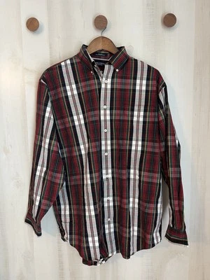 Daniel Cremieux Classics Mens Casual Button Shirt Long Sleeve Size M Red Plaid - Image 1 of 4