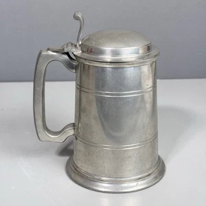 Manor Sheffield Zinn Deckel Krug Becher England Vintage 2679 Klappdeckel - Bild 1 von 18