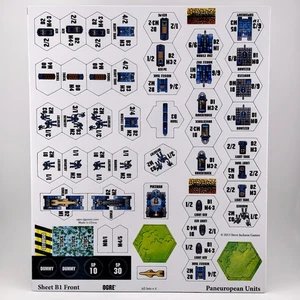 Steve Jackson Games Ogre Deluxe Edition Kickstarter Sheet B1 "Paneuropean Units" - Picture 1 of 2