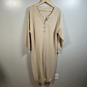 Free People Hailee Pullover Midi Strickkleid Gr. Medium Au Lait Beige Oversized - Bild 1 von 12