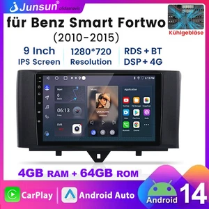 8Kern Für Smart Fortwo 451 2010-2015 Autoradio Navi Carplay 4+64GB Android14 GPS - Bild 1 von 18