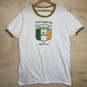 Vintage 80s Fitzies Irish Pub Ringer T-Shirt Binghamton NY Gr. XL Distressed USA - Bild 1 von 11