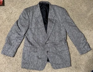 Blazer Pierre Balmain Para Hombres 44R Seda Lana Gris Un Pecho Espiga Chaqueta - Imagen 1 de 24