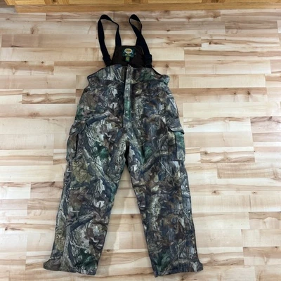 Cabelas Dry Plus Insulated Bib Overalls Mens XL Camo Advantage Timber EUC Heavy - Image 1 of 4
