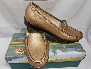 SAS Simplify Loafers Copper Metallic Tripad Comfort Shoe Women Sz 9.5 N Narrow - Picture 1 of 12